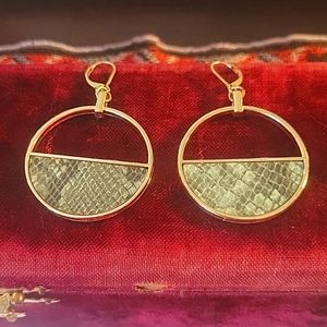 Gold and Green Nine West Earrings